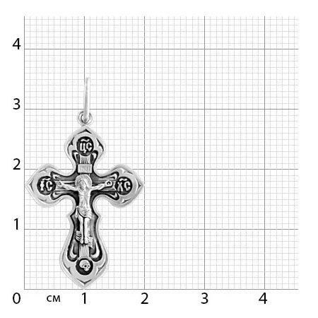 1-105-3 крест из серебра частично черненый штампованный