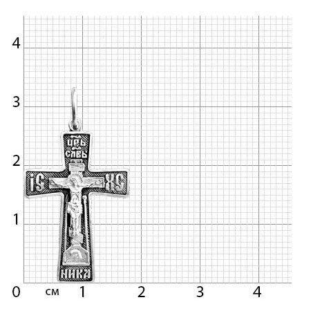 1-006-3 крест из серебра частично черненый штампованный