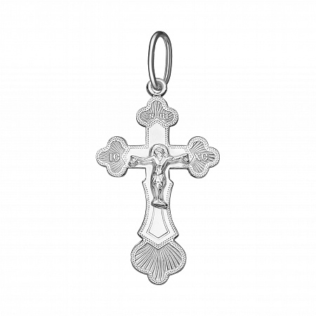 1-248-1 крест из серебра штампованный белый