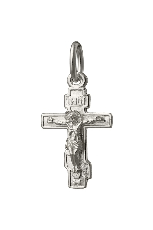 1-042-1 крест из серебра штампованный белый