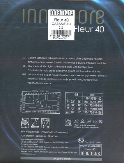 Колготки классические, Innamore, Fleur 40 оптом