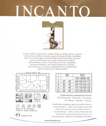 Колготки классические, Incanto, Bikini 40 оптом