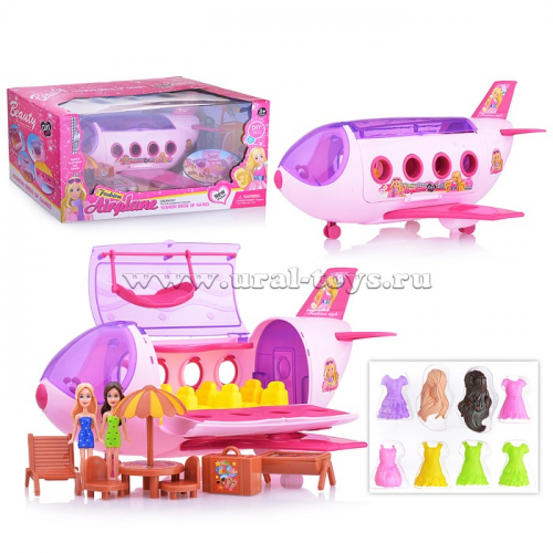 Набор Отпуск Кукла, самолет, мебель и аксессуары в коробке