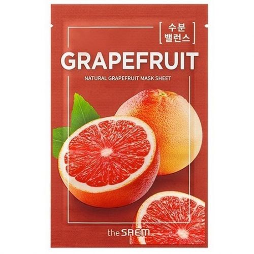 Маска на тканевой основе для лица N с экстрактом грейпфрута  Natural Grapefruit Mask Sheet 1шт