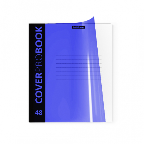 Тетрадь общая ученическая с пластиковой обложкой на скобе ErichKrause® Neon, голубой, А5+, 48 листов, клетка