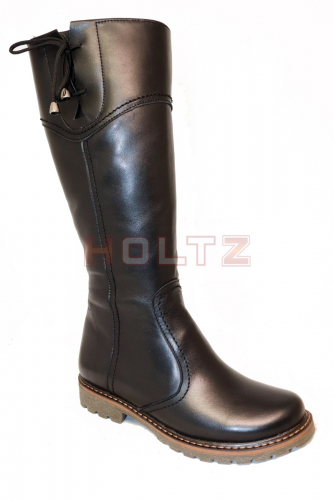 Женские демисезонные черные кожаные сапоги 124 Astra