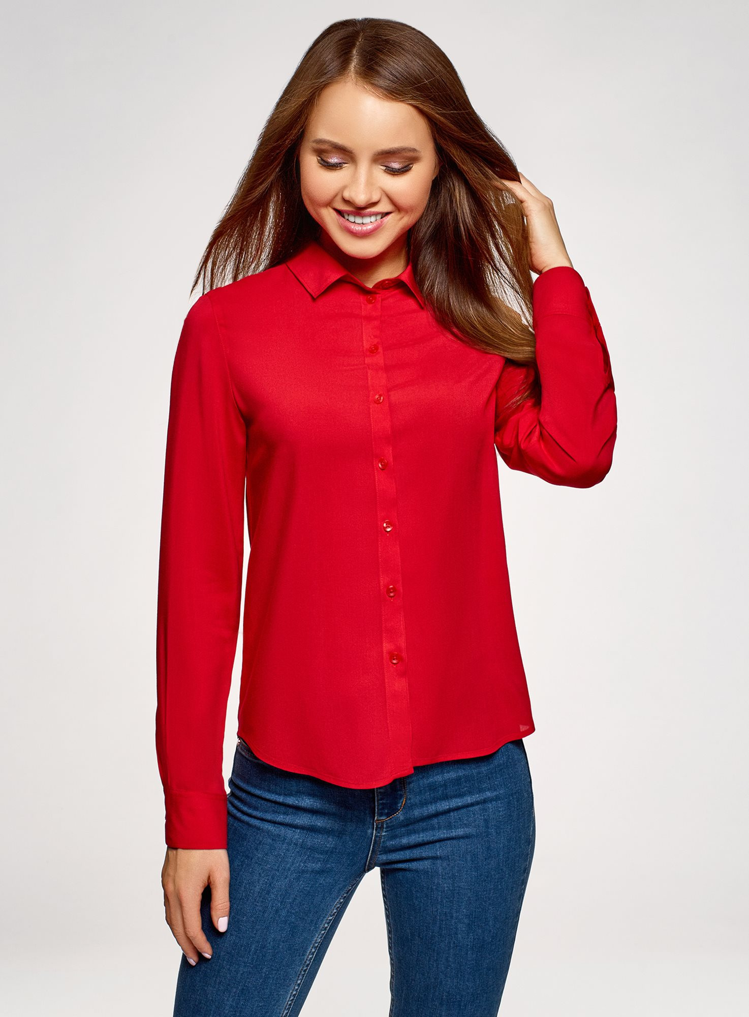 Блузки красного цвета. Oodji блузка красная. Oodji красная кофта. Красная блуза. Блузка с длинным рукавом.