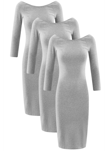 Комплект платьев с вырезом-лодочкой (3 штуки)