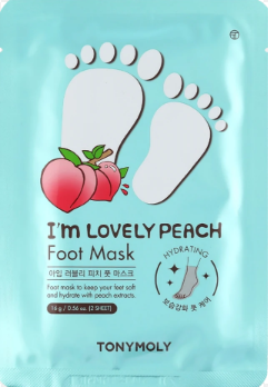 Маска для ног с экстраком персика Tony Moly I'm Lovely Peach Foot Mask 1ш