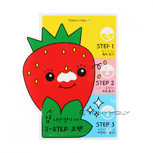 Патч для носа Tony Moly Runaway Strawberry Seeds 3 step Nose Pack.