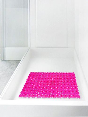 Коврик для ванны Камешки противоскользящий розовый