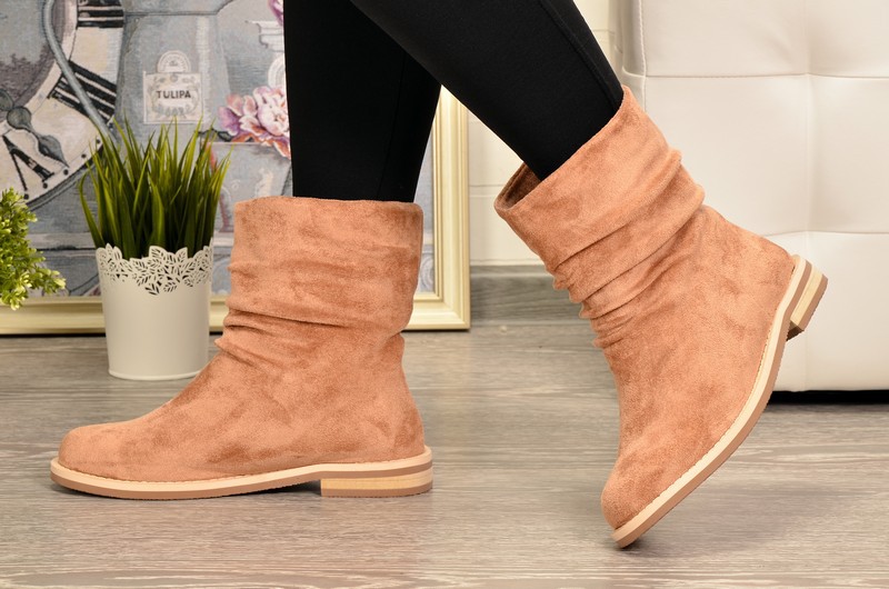 Perfect G-118 Полусапожки женские пудра иск велюр, подклад иск мех