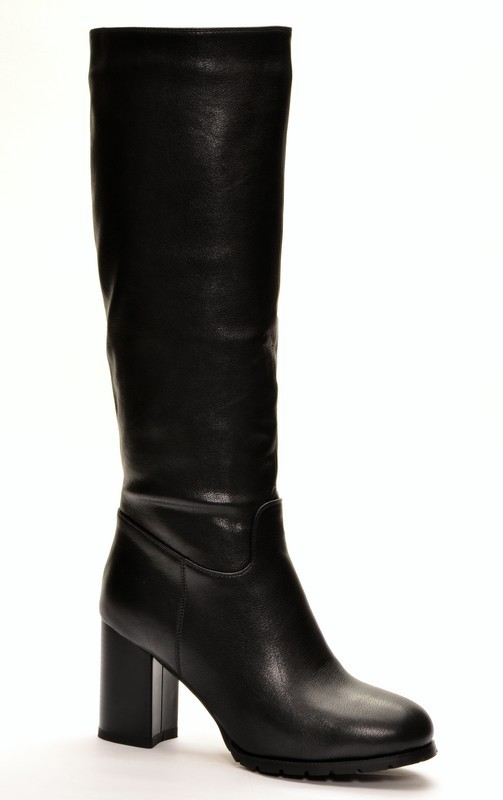 Skovolino SK508 Сапоги женские чер иск кожа, подклад нат мех (по всей длине модели)