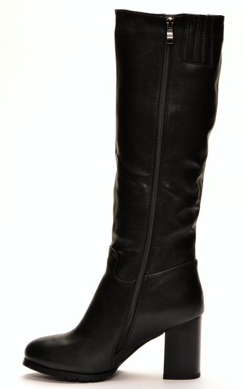 Skovolino SK508 Сапоги женские чер иск кожа, подклад нат мех (по всей длине модели)