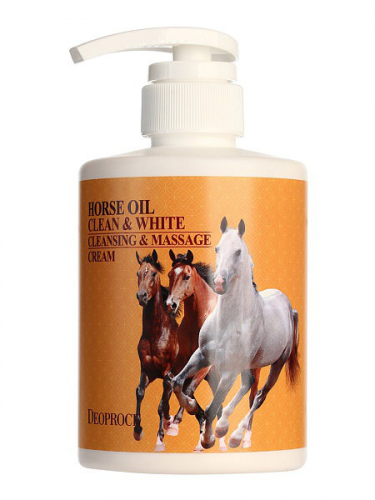 Крем очищающий для лица HORSE OIL Clean&White-Cleansing&Massage Cream 450мл