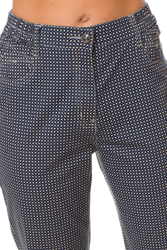 M-BL72267-4907-7--Зауженные сине-коричневые с принтом брюки ЕВРО (ряд 48-60)