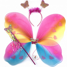 Набор Фея (крылья, ободок, волшебная палочка), Разноцветный
