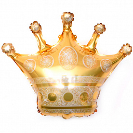 Шар (28''/71 см) Фигура, Золотая корона, 1 шт.