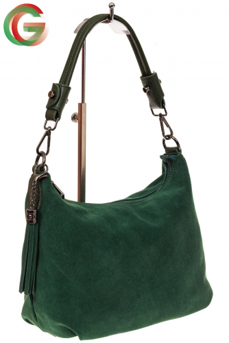 Небольшая замшевая сумочка, цвет зеленый