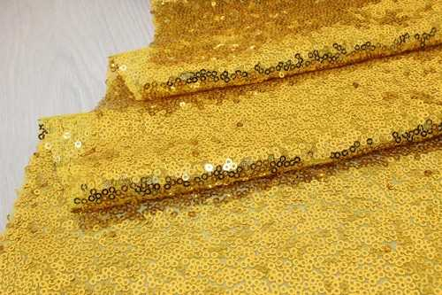 Пайетки мелкие 3мм на сетке (золото), 30см * 5 ярдов
                        							В наличии