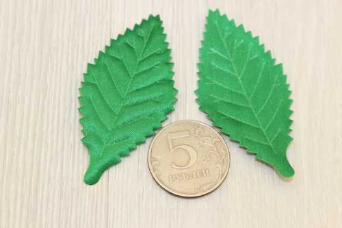 Листья атлас (ярко-зеленый), 30*60мм, упак. 50 гр (240-250 шт)
                        							В наличии