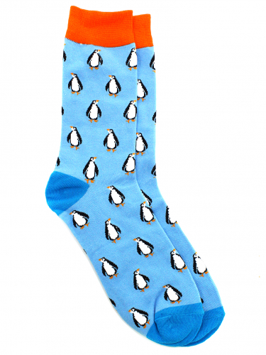 Носки р.40-45 Пингвин голубые