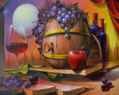 Картина по номерам 40х50 - Бочка винограда