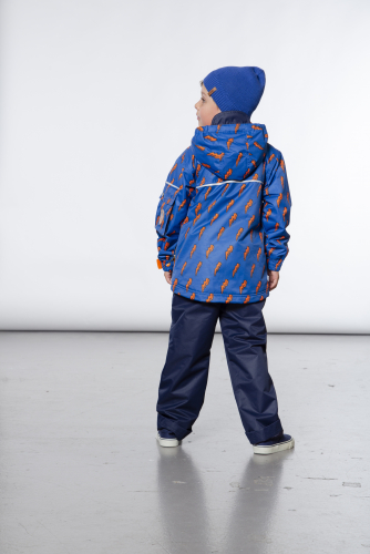 Демисезонный костюм для мальчика с утеплителем  (куртка + брюки на лямках)