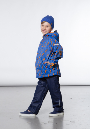 Демисезонный костюм для мальчика с утеплителем  (куртка + брюки на лямках)