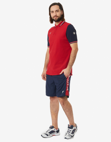 m13210g-rn191 Рубашка поло мужская (красный/синий)