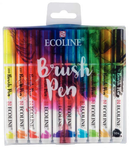 Набор акварельных маркеров Ecoline Brush Pen 10 штук в пластиковой упаковке