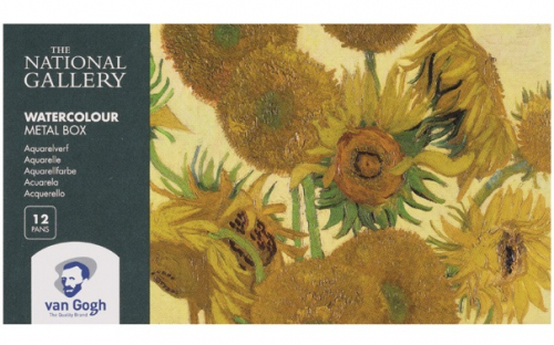Набор акварельных красок Van Gogh National Gallery 12 кювет кисть металлический короб