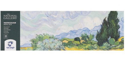 Набор акварельных красок Van Gogh National Gallery 24 кюветы кисть металлический короб