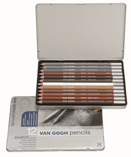 Набор цветных карандашей Van Gogh Sketch Special 12 цветов в металлической упаковке