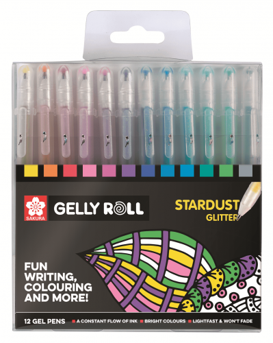 Набор гелевых ручек Gelly Roll Stardust 12 штук в пластиковой упаковке