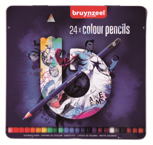Набор цветных карандашей Back to School Dark 24 штуки в металлической упаковке