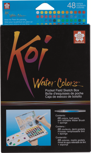 Набор акварельных красок Koi 48 кювет в пластиковой упаковке