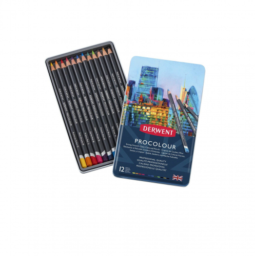 Набор цветных карандашей Procolour 12 цветов в металлической упаковке