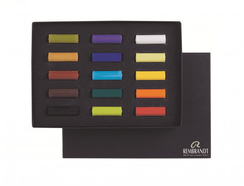 Набор сухой мягкой пастели Rembrandt Стартовый 15 цветов (основные цвета, половинки мелков) в картонной упаковке