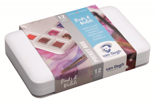 Набор акварельных красок Van Gogh 'Pinks&Violets' 12 кювет+кисть пластик.короб