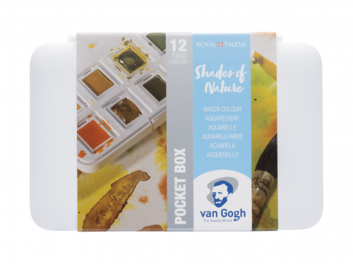 Набор акварельных красок Van Gogh 'Shades of Nature' 12 кювет+кисть пластик.короб