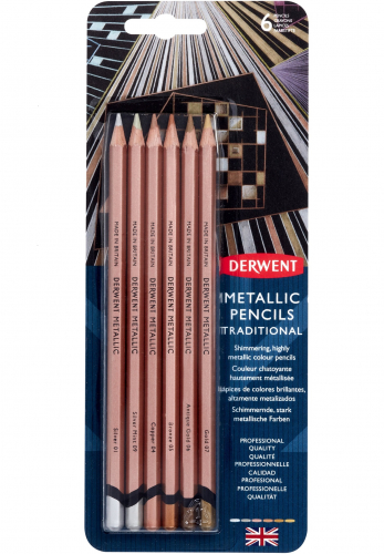 Набор цветных карандашей Metallic Traditional 6 цветов в блистере