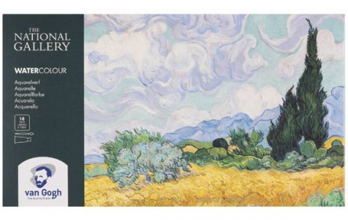 Набор акварельных красок Van Gogh National Gallery 18 кювет + 2 тубы кисть пластиковая упаковка