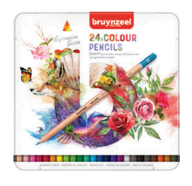 Набор акварельных карандашей Expression Aquarel 24 цвета + кисть в металлической упаковке