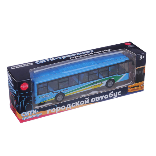 ИГРОЛЕНД Автобус инерционный, металл, пластик, 15х3, 3х3, 3см, 4 дизайна