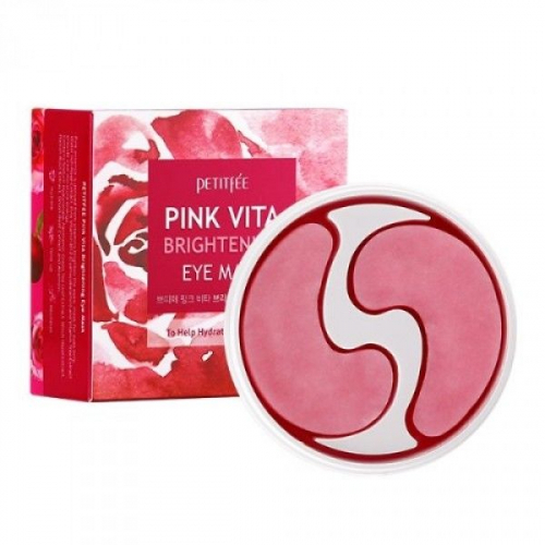 Витаминные осветляющие тканевые патчи Pink Vita Brightening eye mask 60шт
