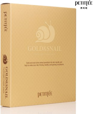 НАБОР Гидрогелевая маска с золотом и улиточным муцином  Petitfee Snail&Gold Hydrogel Mask Pack 5 шт  