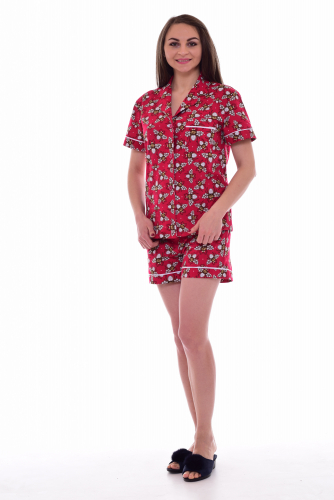 Пижама женская 1-178б (красный)