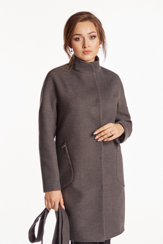 Пальто женское демисезонное 19101/пояс  (серый)