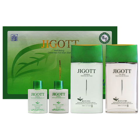 Набор по уходу за кожей лица для мужчин «Зеленый чай» Jigott Well-Being Greentea For Man 2set